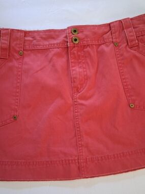 Old Navy Coral Pink Button-Front Mini Skirt